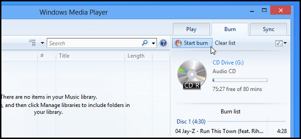 Burn Disc With Windows Media Player