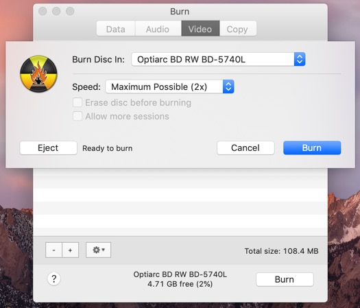 Burn Disc With Burn On Mac
