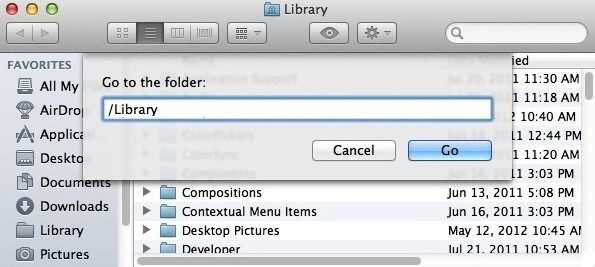 Go to Library Folder