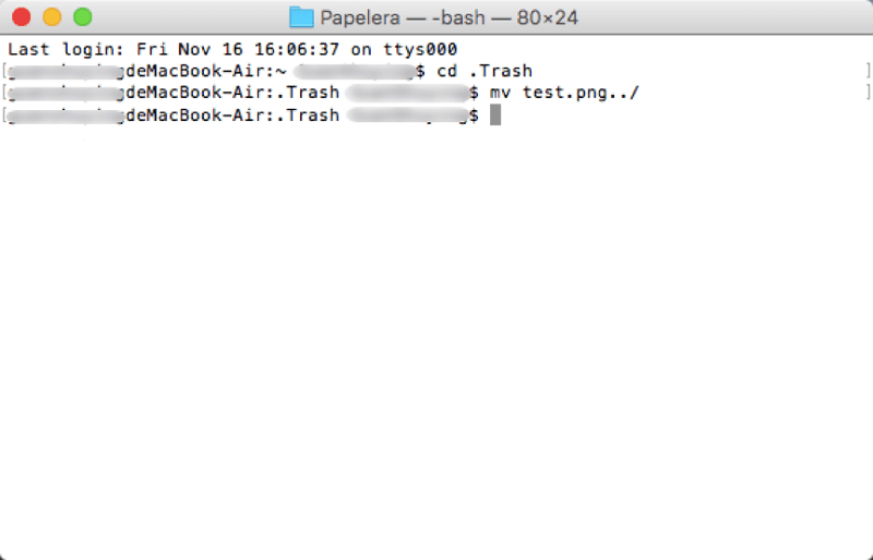recuperar archivos borrados en Mac por Terminal