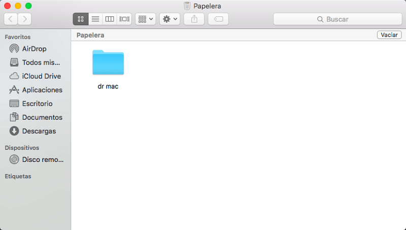 recuperar archivos de Papelera en Mac