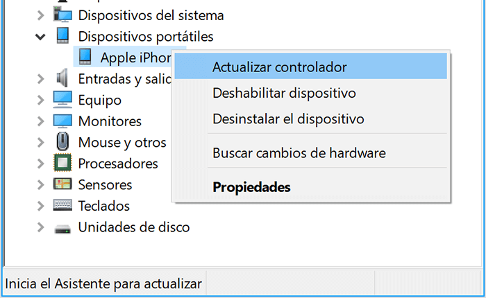 actualizar controlador de iPhone