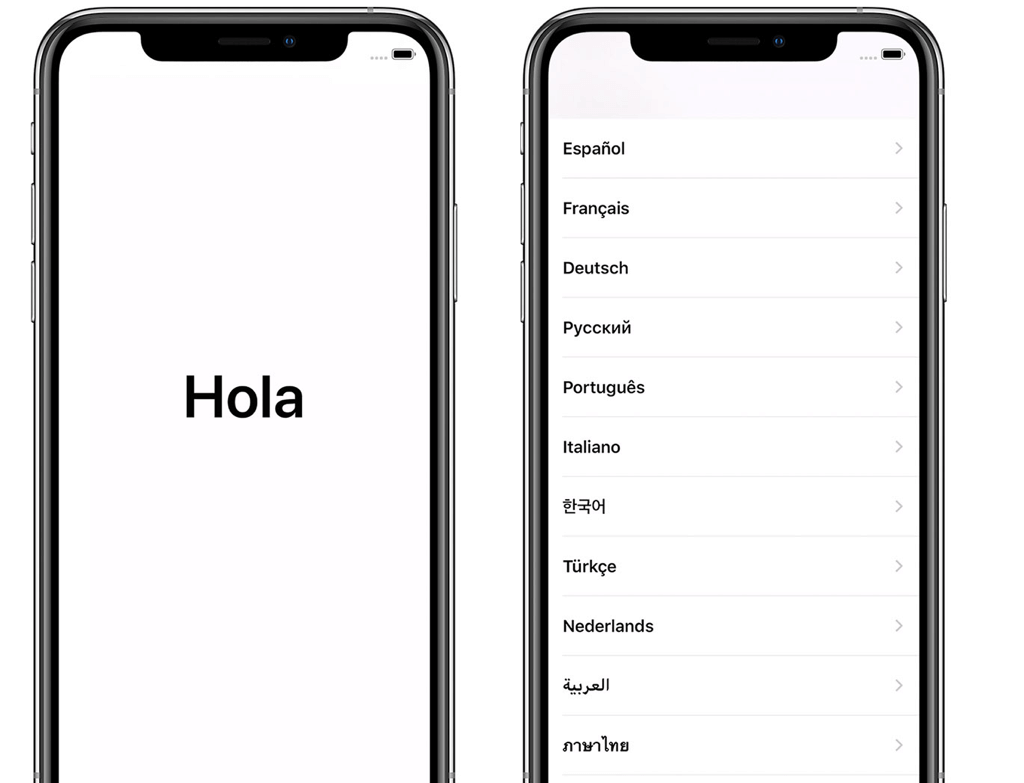 Configurar iPhone la pantalla Hola