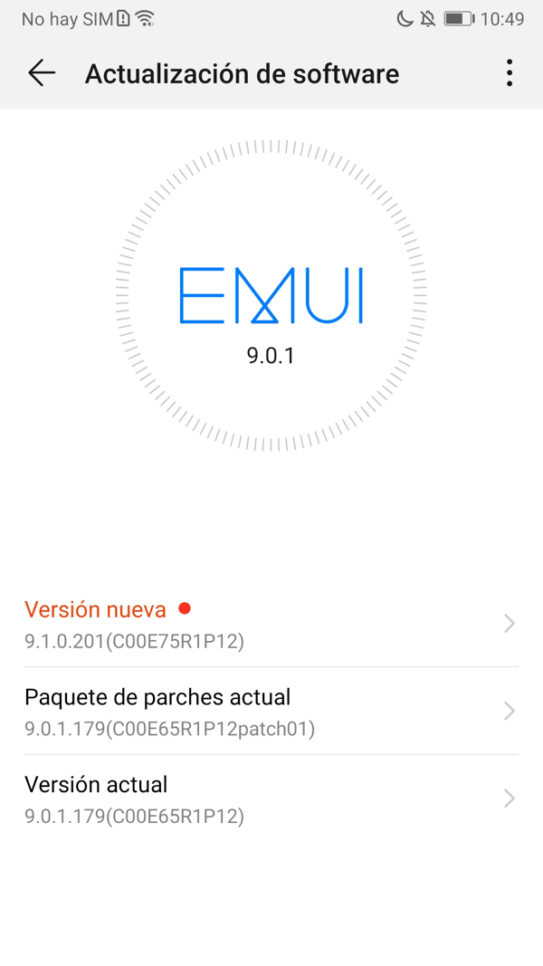Huawei aktualizar EMUI en el teléfono