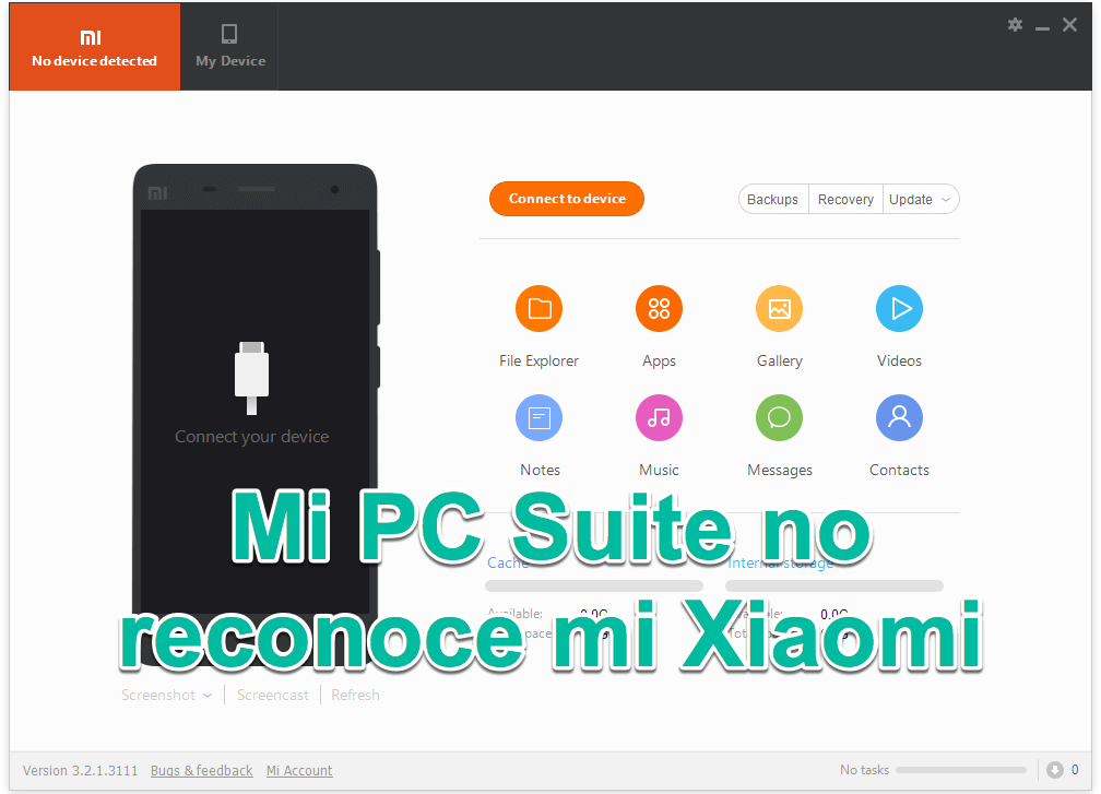 Mi PC Suite no renococe mi Xiaomi