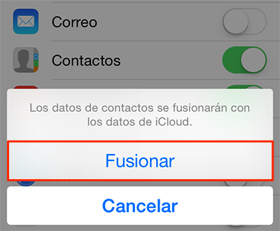 Fusionar contactos en iCloud
