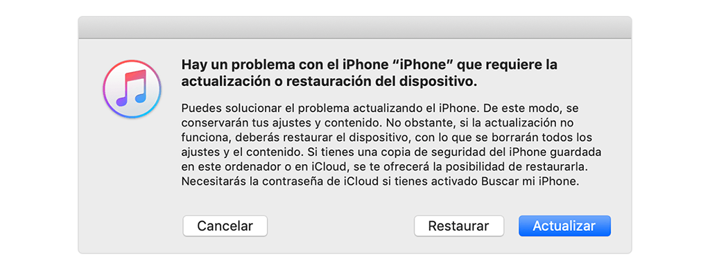 solucionar problema actualizado de iPhone