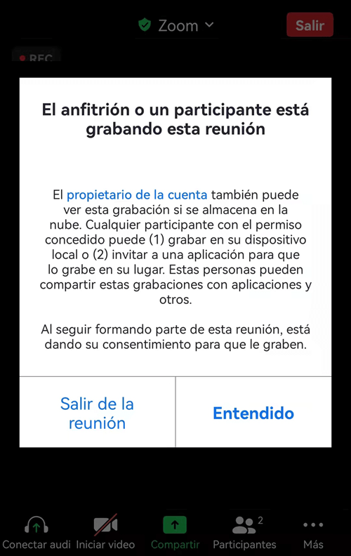 Grabar en Zoom desde el celular