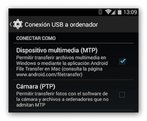 Android Cámara PTP