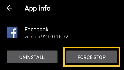 Force Stop Facebook Android
