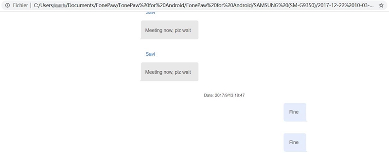 transfert de SMS Samsung vers PC.