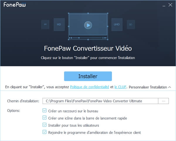 installer FonePaw Convertisseur Vidéo
