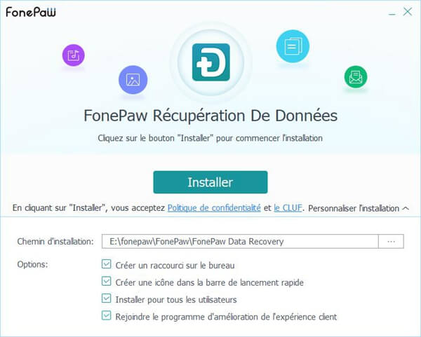 installer FonePaw Récupération De Données