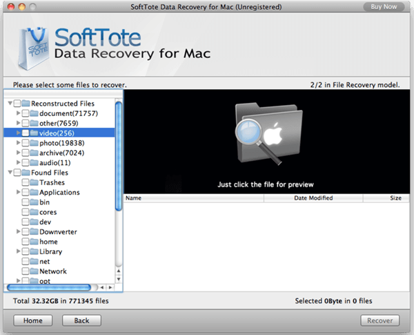Softtote Récupérer des fichiers mac