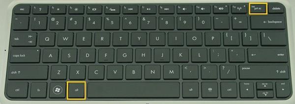 Captures d'écran du clavier sur HP