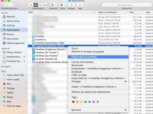 Désinstaller FonePaw Enregistreur d'écran sur Mac