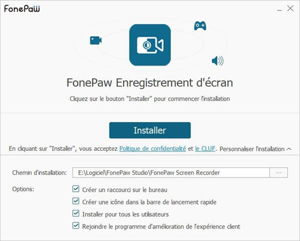 installer FonePaw Enregistreur d'écran
