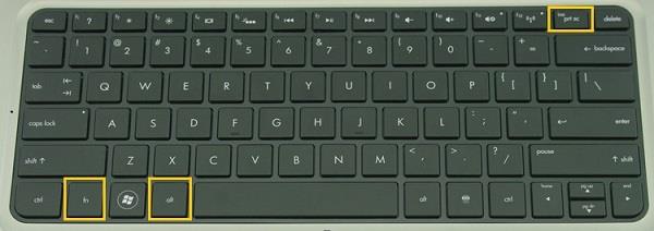Captures d'écran du clavier sur HP