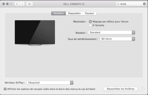 Activez AirPlay / Recopie de l’écran sur votre Mac