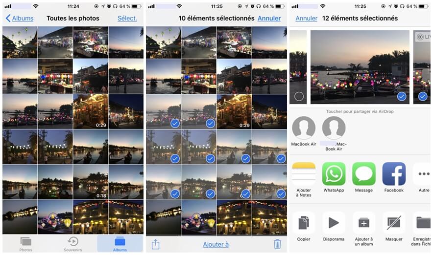 Transférer des photos d'iPhone à iPhone avec Airdrop