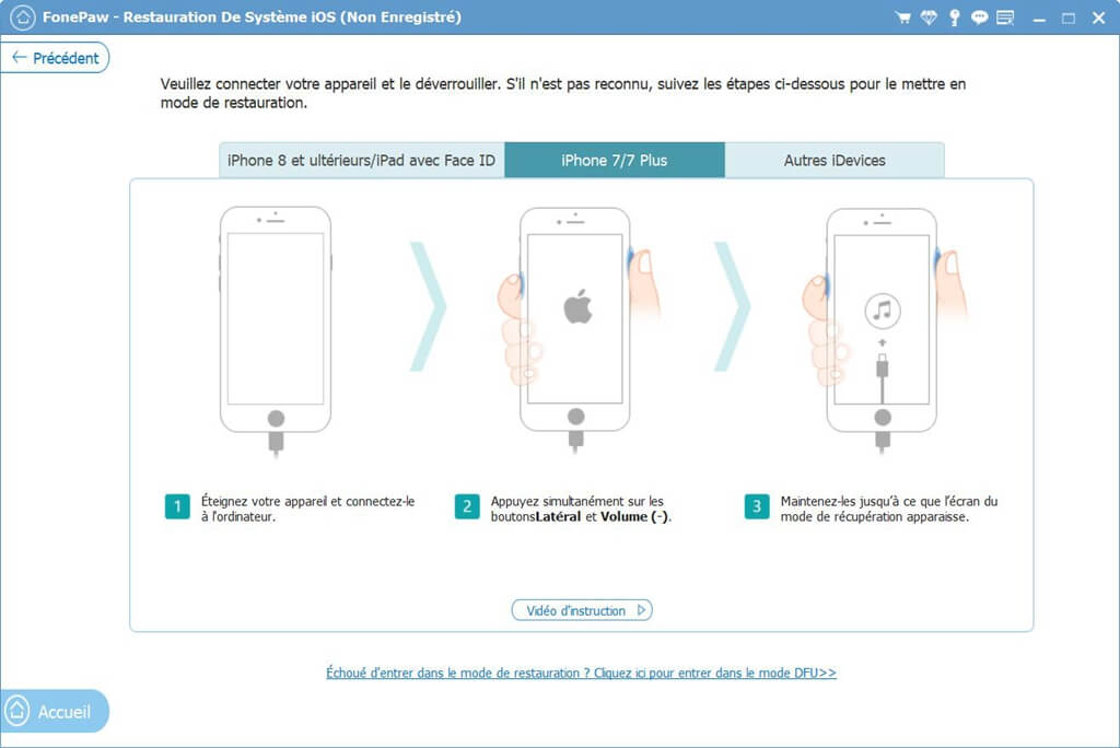 Entrer en Mode Récupération pour iPhone 7 et iPhone 7 Plus