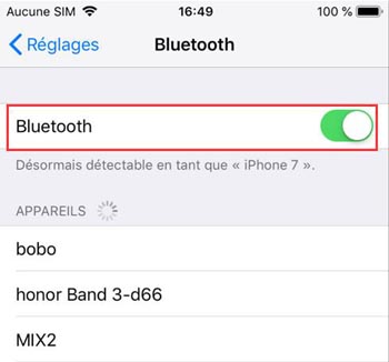 Connexion Bluetooth sur iOS 14