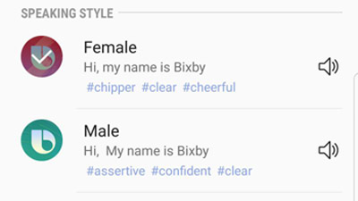 Changer la voix de Bixby