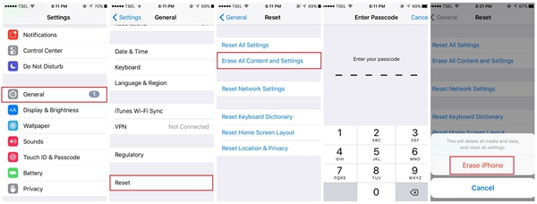 effacer les contenus iPhone