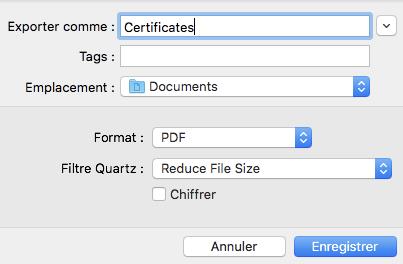 Enregistrer le fichier PDF