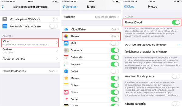 Transférer des photos iPhone à iPhone avec iCloud