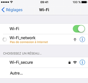 Connexion de Wi-Fi sur ios