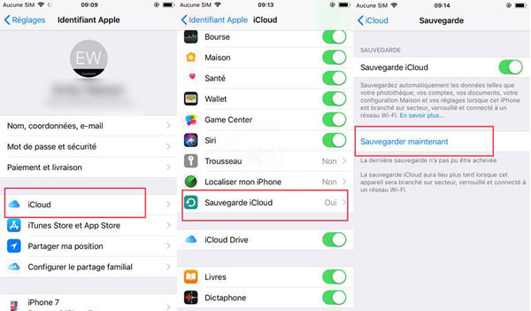 Sauvegarder des données de votre iPhone par iCloud