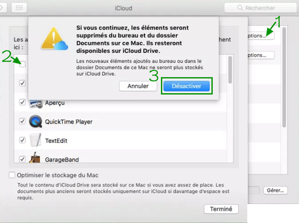 un message icloud sur Mac
