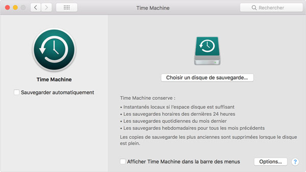 Sauvegarder votre Mac avec Time Machine