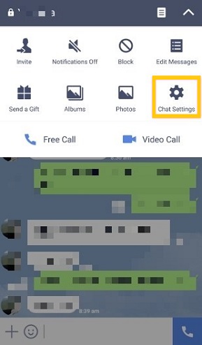Go to Chat Settings on Line