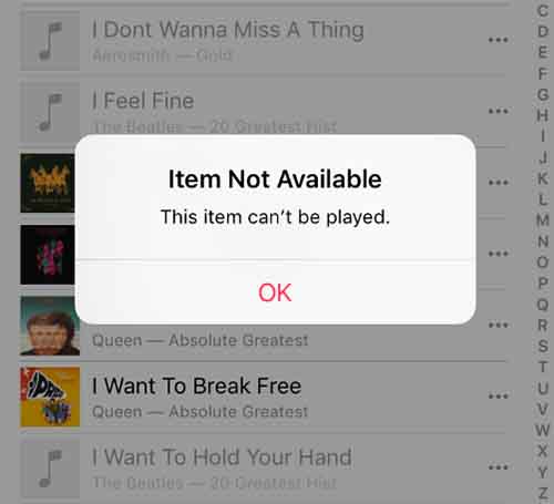 Item Not Available on Apple Music