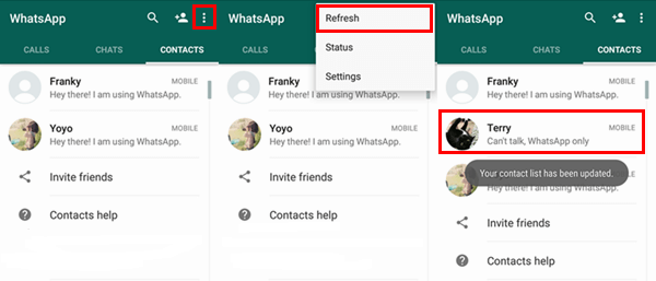 Refresh WhatsApp