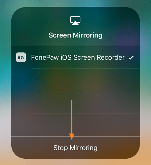 Disconnect iOS Screen Mirroring
