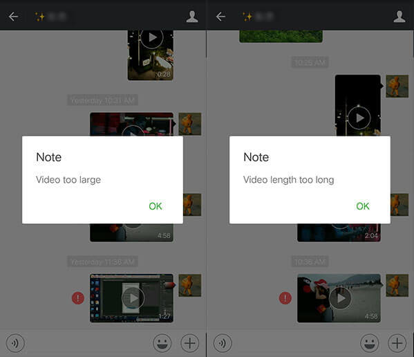 WeChat Cannot Send Video