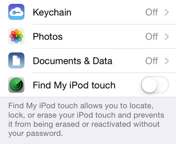 Enable Find My iPod