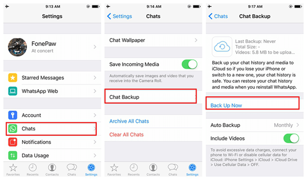 Backup iPhone WhatsApp Messages