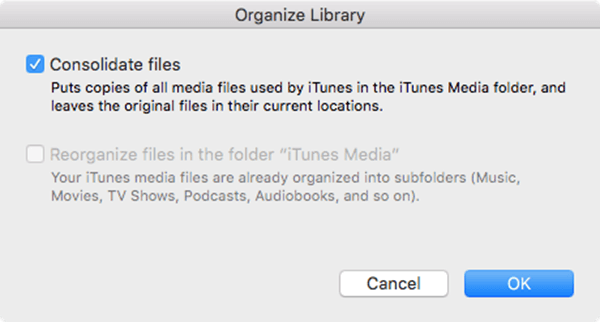 Consolidate Files on iTunes