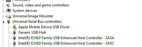 Enable Apple Mobile Device USB Driver