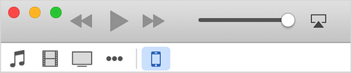 Icono de dispositivo/iphone en iTunes