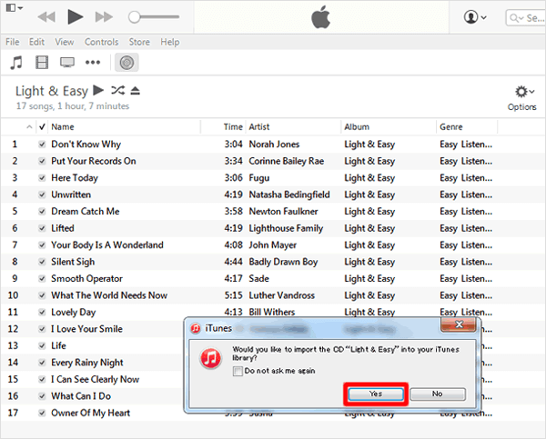 Import CD to iTunes Library