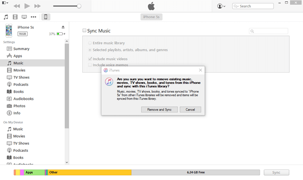 iTunes Erase Music