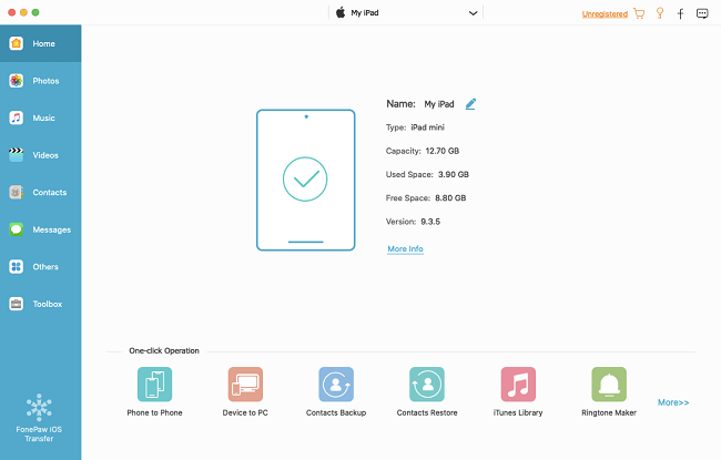 Connect iPhone to Mac with FonePaw