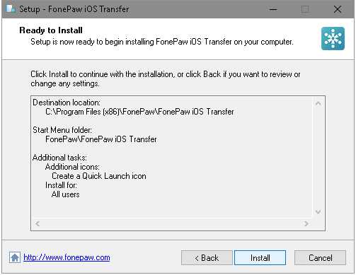 Ready to Install iOS Transfer Software