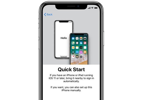 iPhone Quick Start Screen
