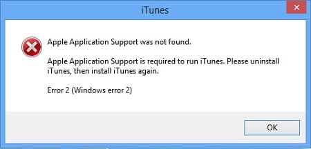 Apple Application Support Was Not Found on iTunes
